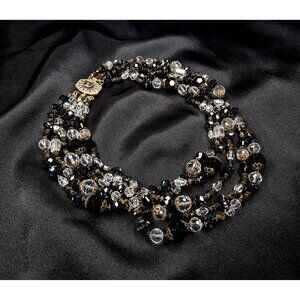 Rare Find Vintage 80s-90s Multi-Strand Glass Beaded Necklace